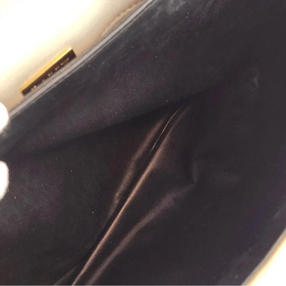 Bally Hand Bag Top Handle Braided Leather Purse Turn Lock Cream and Yellow - Picture 13 of 14